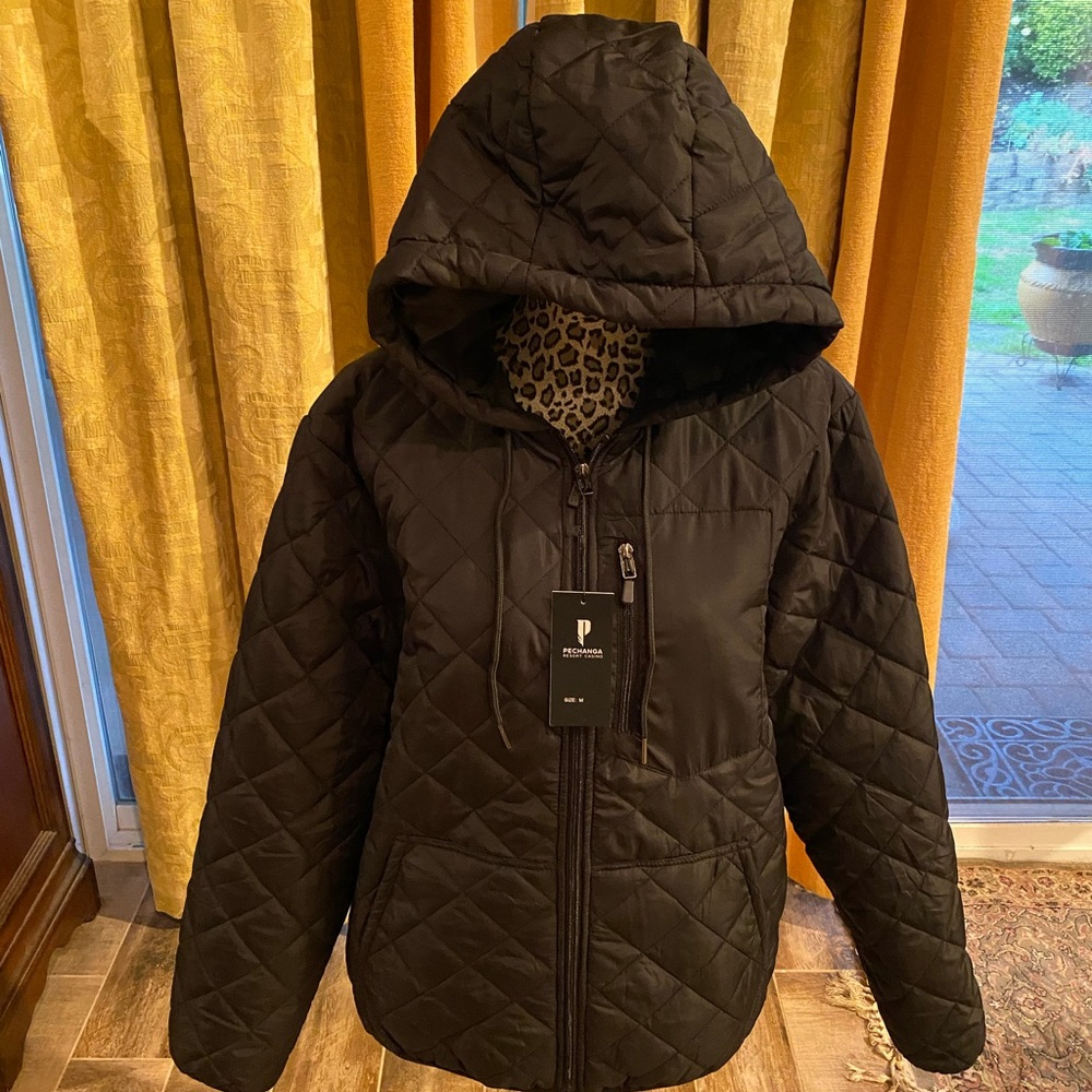Men's Black Quilted Hooded Puffer Jacket